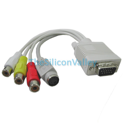 NEW VGA to S-Video AV RCA TV Cable Converter Adapter NR