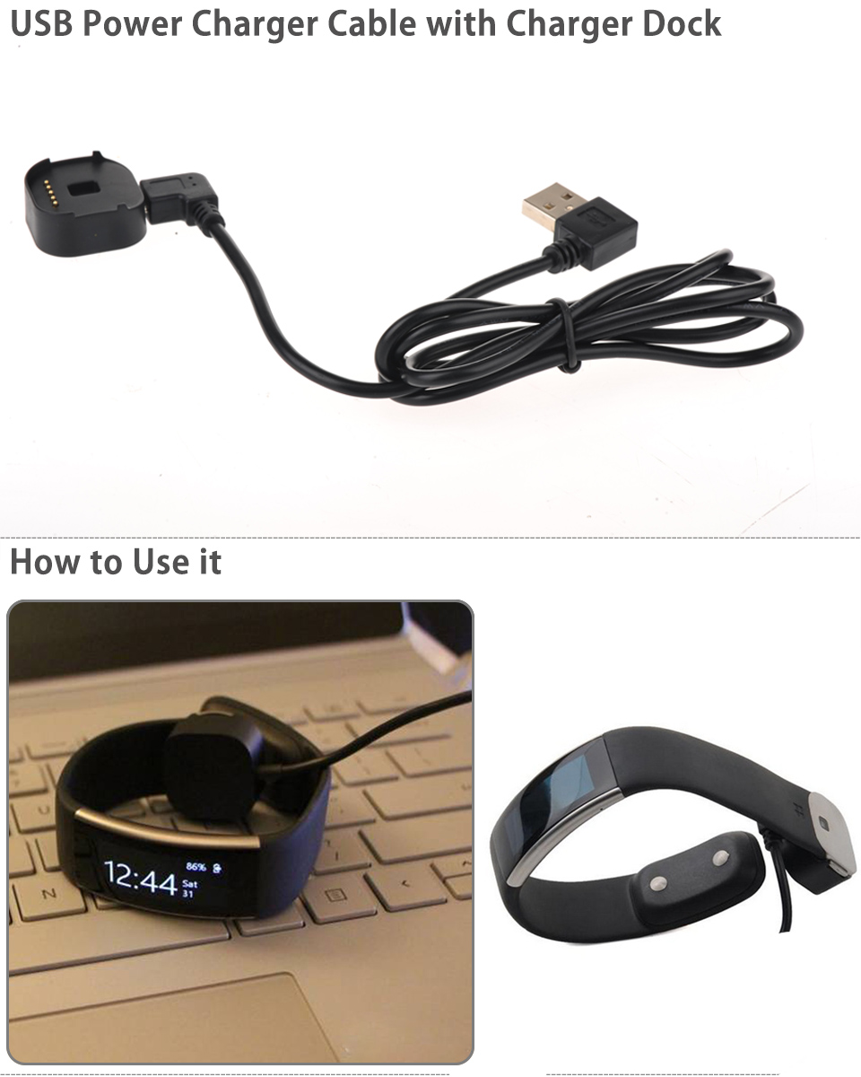 USB Charging Cable Charger Cord For Microsoft Band 2 Smart Wristband