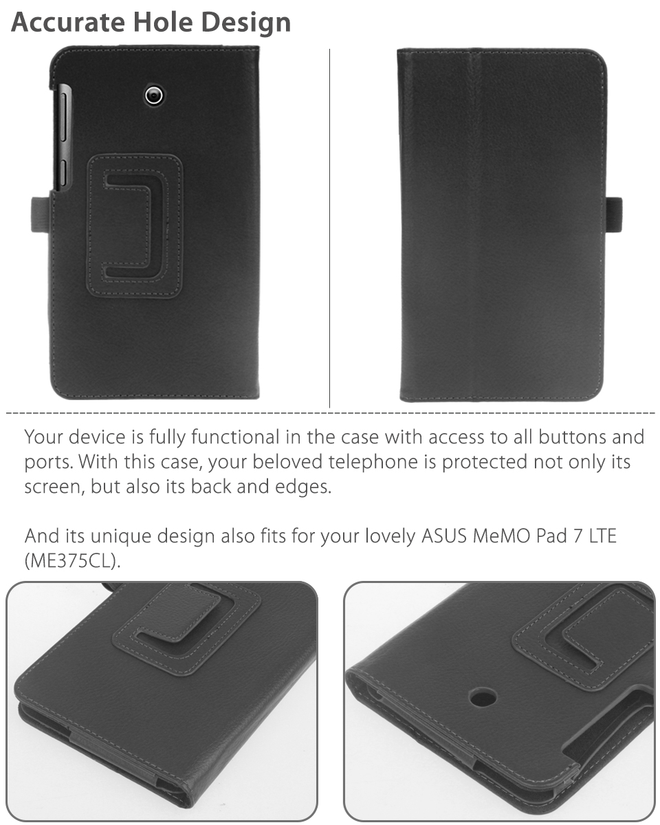 For ASUS MeMO Pad 7 LTE (ME375CL) Flip PU Leather Folio Fit Cover Stand Case eBay