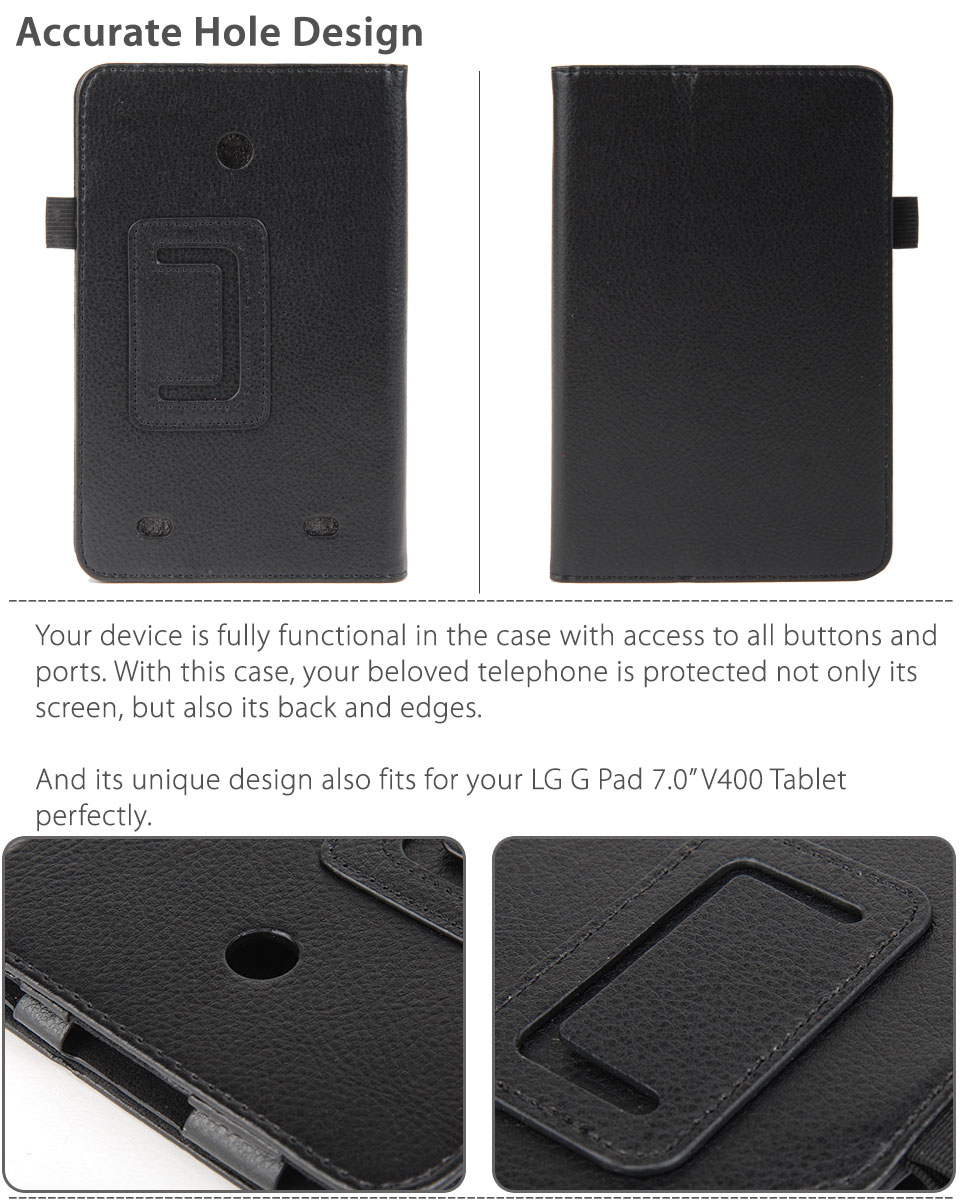 For LG G Pad 7 7.0" V400 V410 Case Flip PU Leather Folio Fit Cover