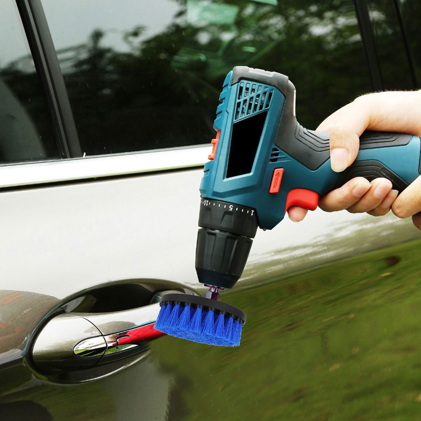 3pcs Car Wash Brush Hard Bristle Drill Auto Detailing Cleaning Tools