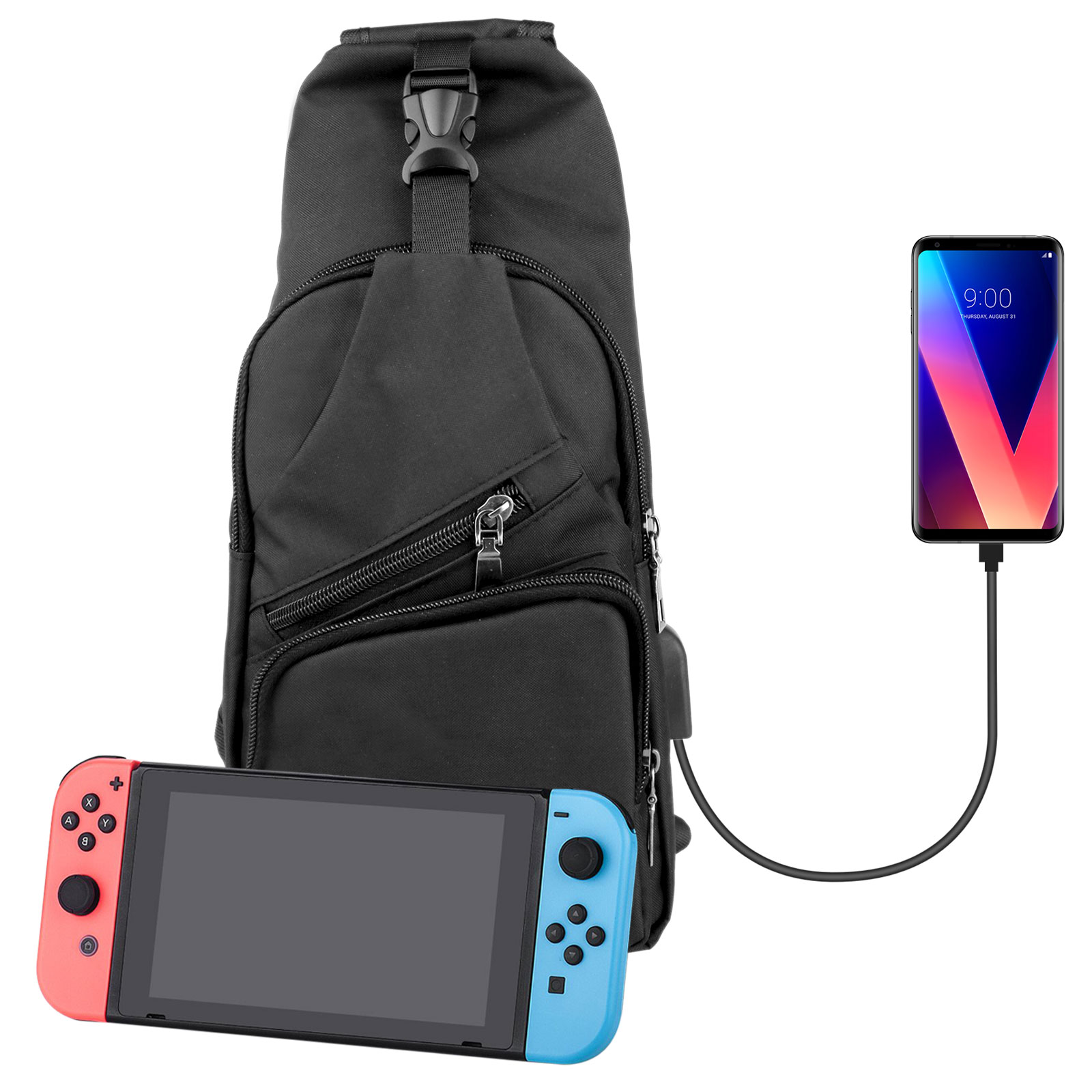 Nintendo Switch Backpack Crossbody Travel Bag For Console Joy-Cons ...