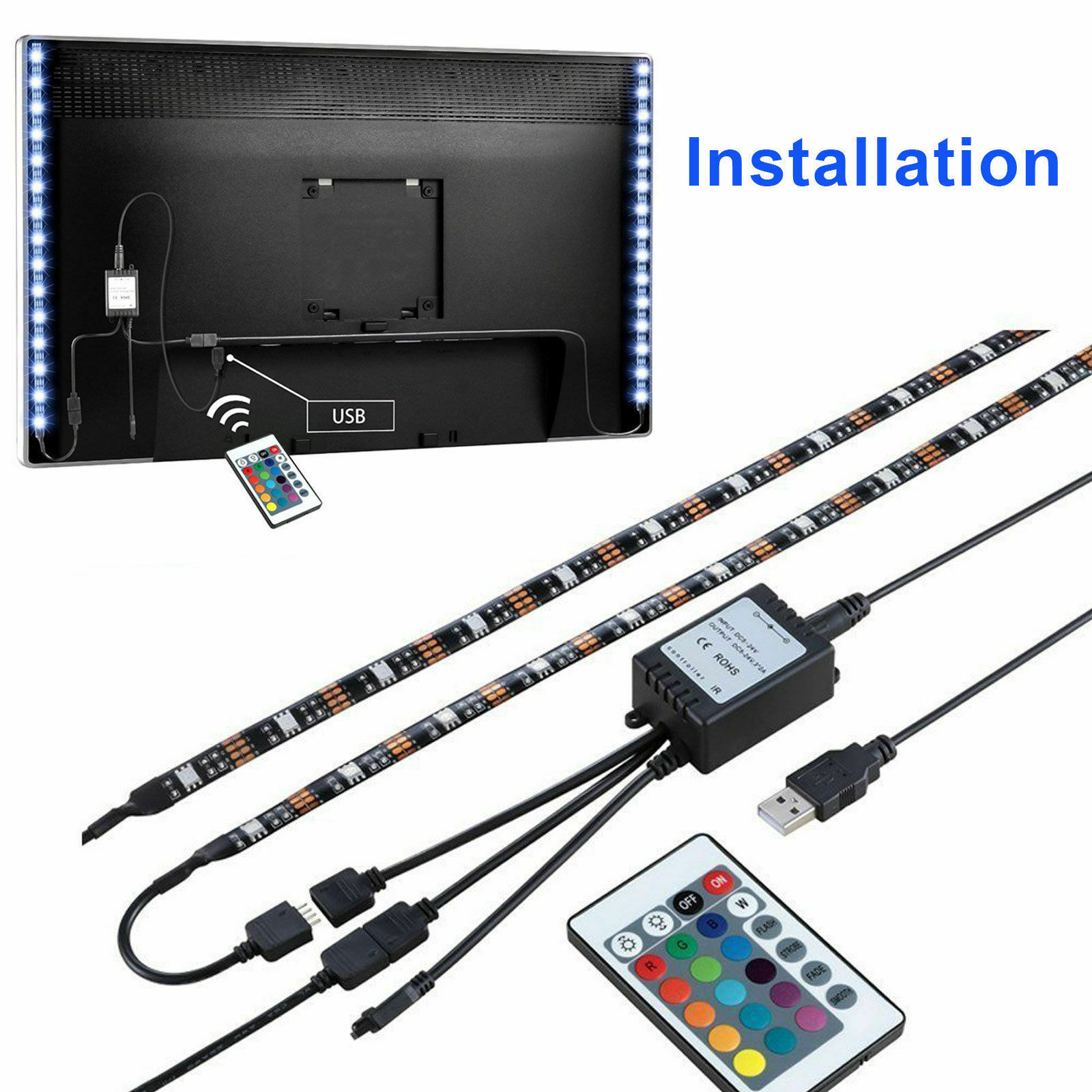 1M 5V LED String Light TV Backlight Bias Lighting Kits for HDTV USB ...
