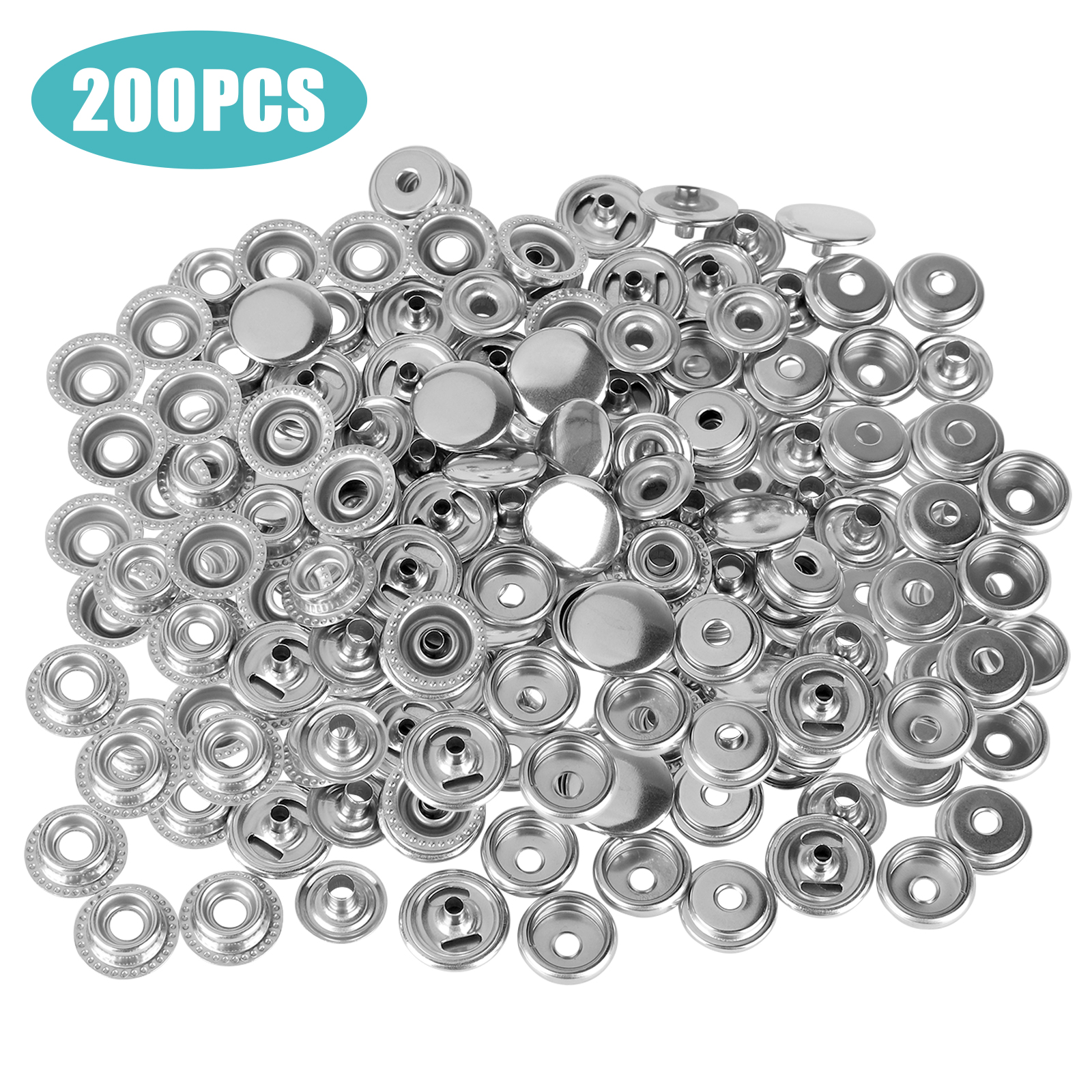 thumbnail 11  - 200X Snap Fastener Kit Stainless Steel Boat Canvas Screw Press Stud Cover Button
