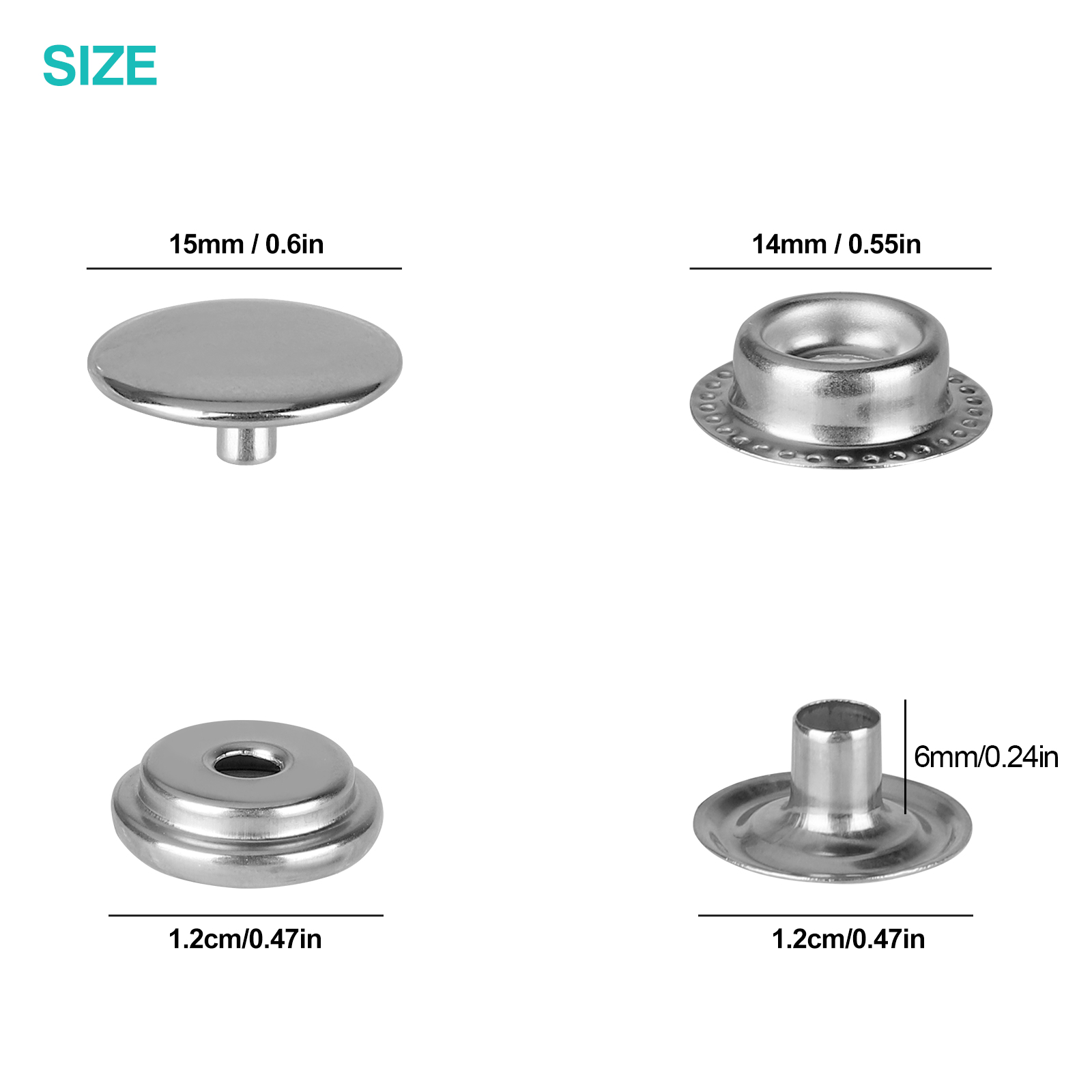Press Stud Fastener Snap Stainless Steel Cap Button for Marine Boat