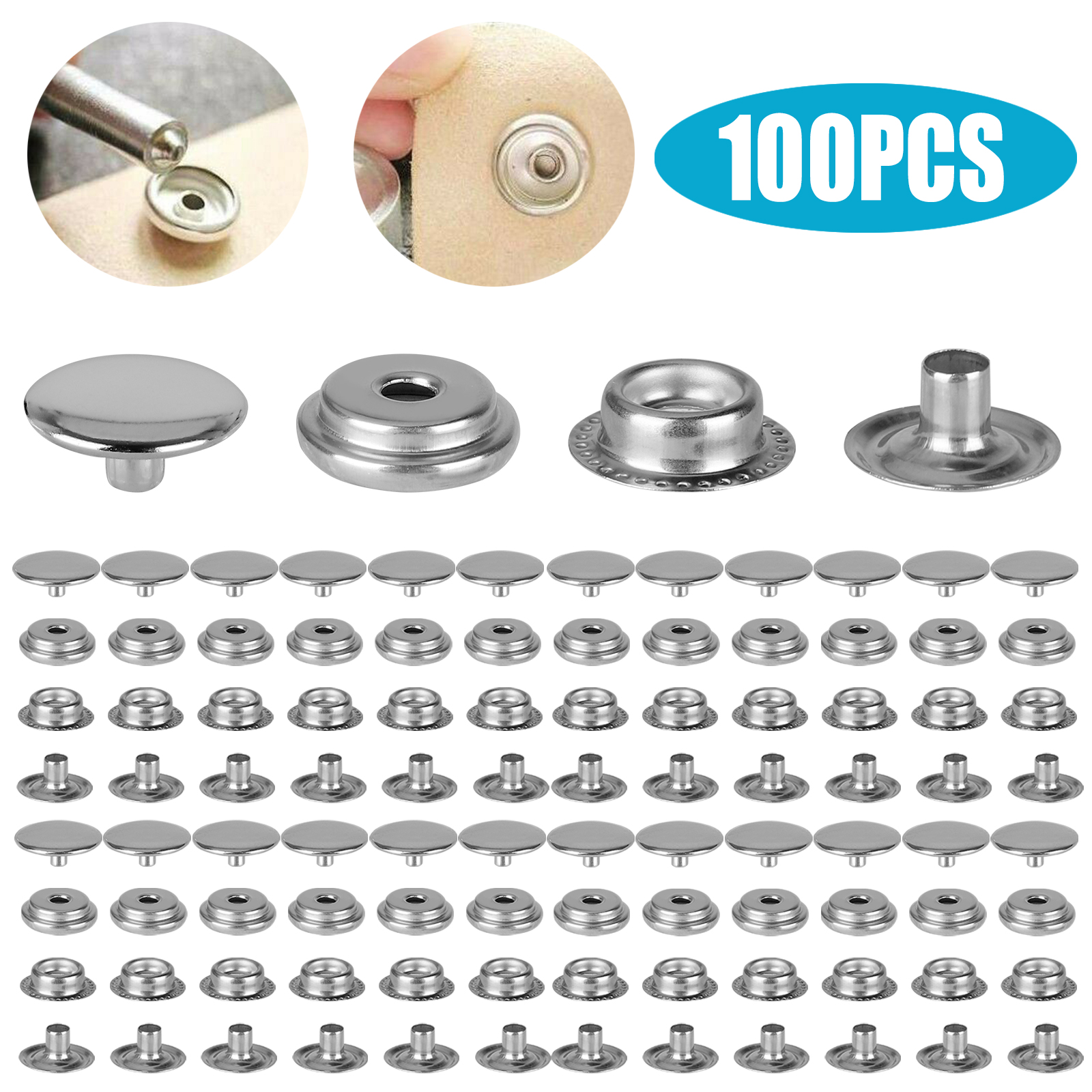 Press Stud Fastener Snap Stainless Steel Cap Button for Marine Boat