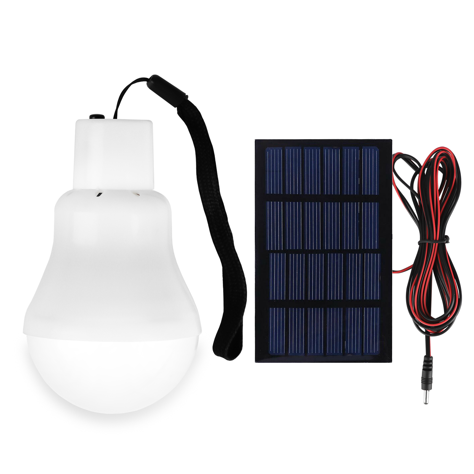 Portable Solar Panel Powered LED Light Bulb Tent Lamp Camping Outdoor Indoor 15W