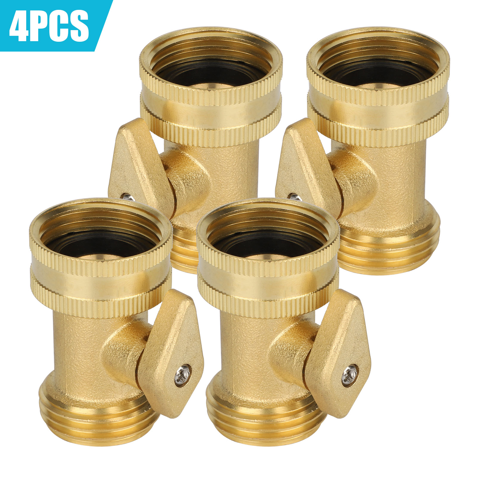 2/4PCS Brass Garden Nozzle Hose Connector Shut off Water Pipe Solid Valves Tools 