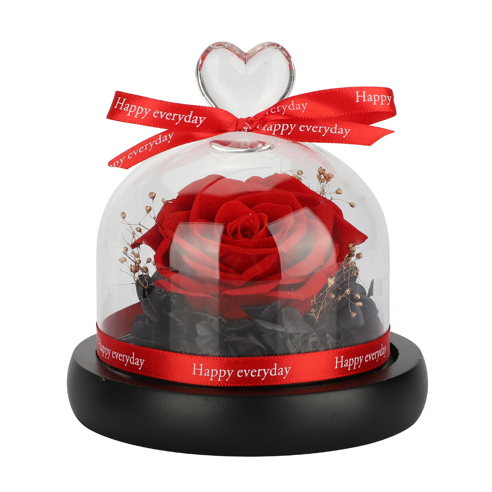 Real Preserved Forever Rose Flowers LED Light Bouquet Box Thanksgiving Xmas Gift