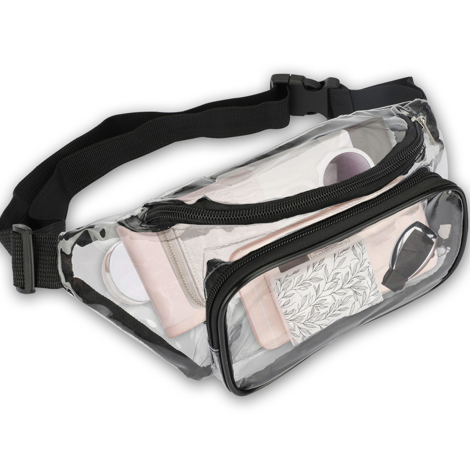 Men Women Transparent Waist Bag Clear Fanny Pouch Outdoor Travel Pack Adjustable