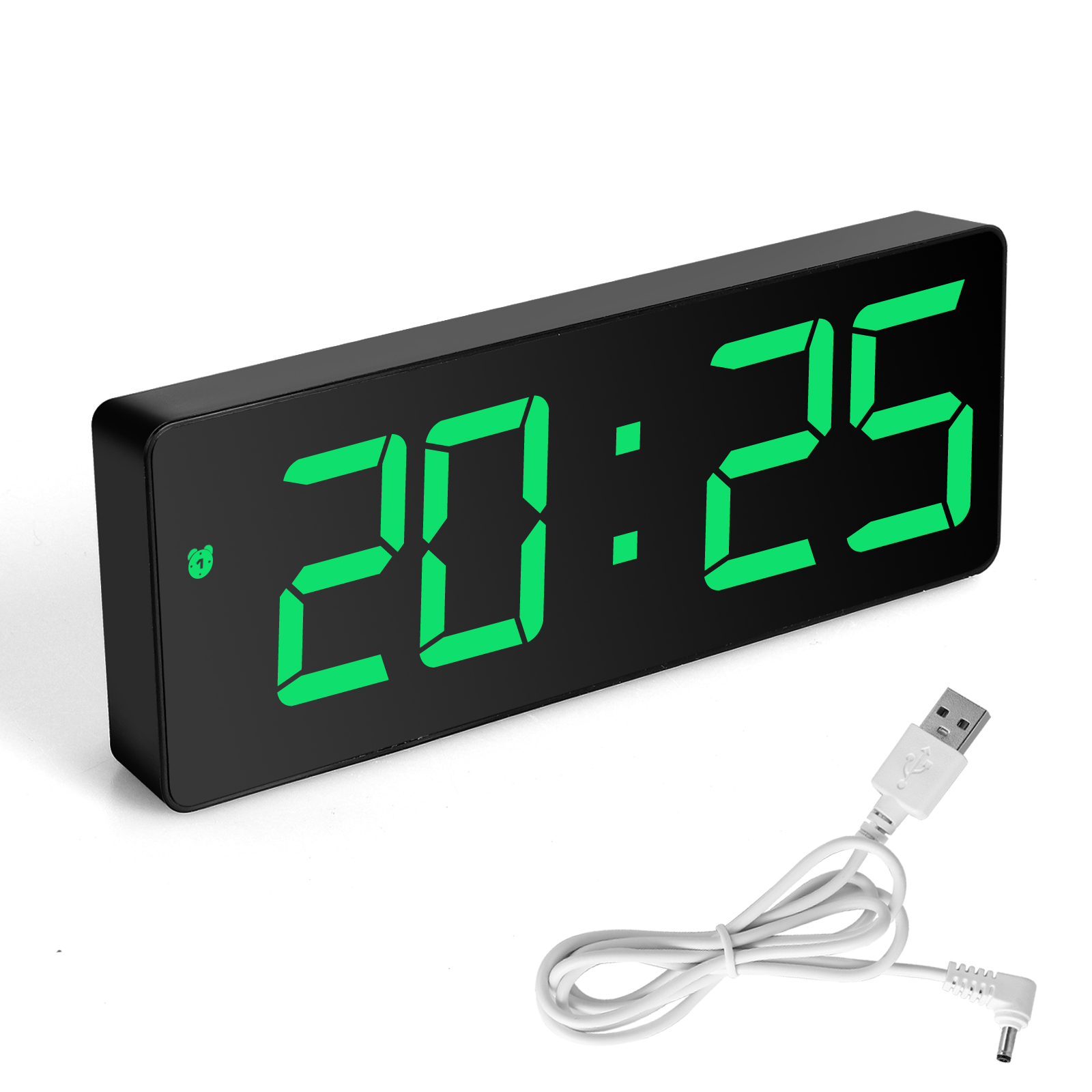 LED Digital Alarm Clock Snooze Time Temperature Mirror Night Light Modem Gift US
