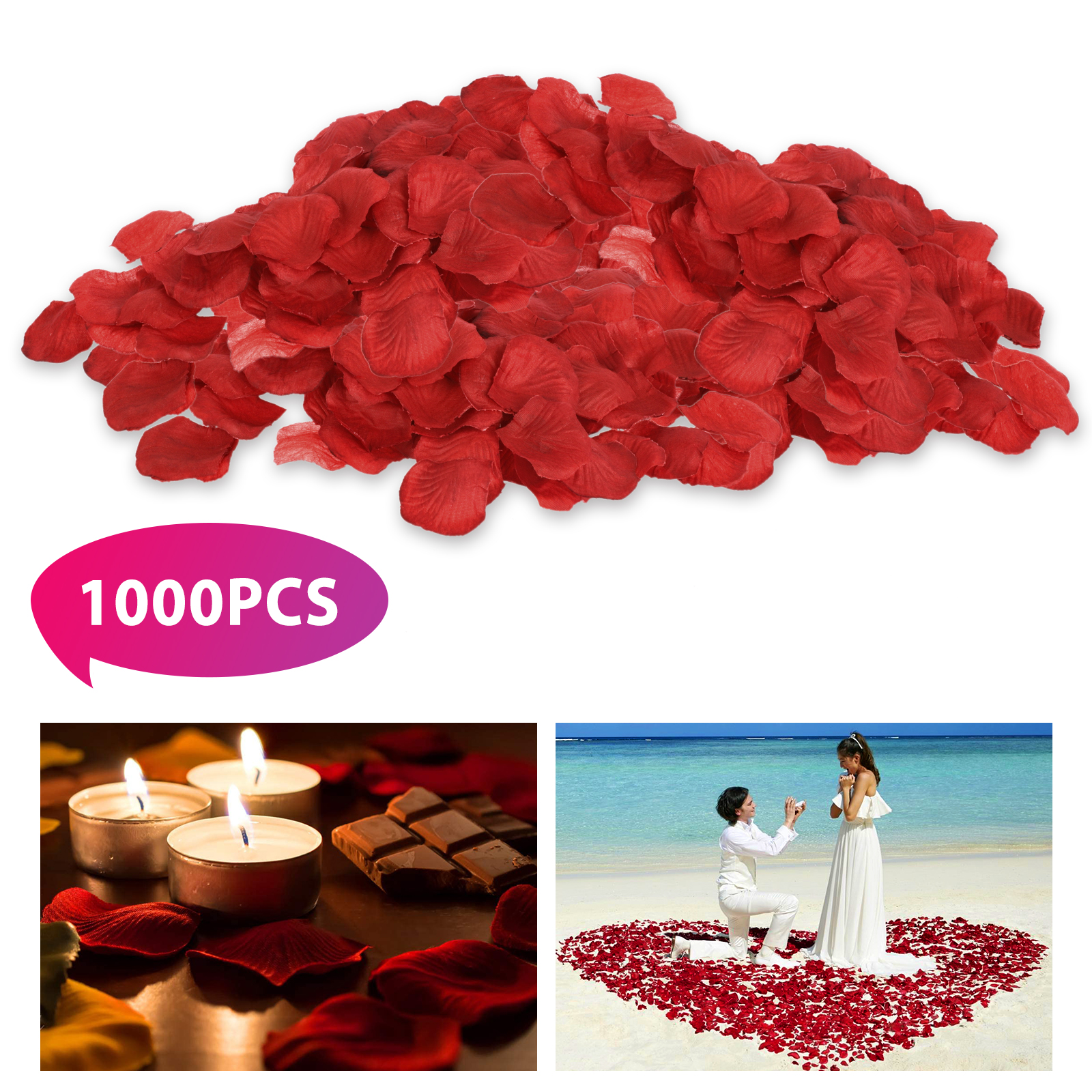 Fashion Great 1000pcs Various Colors Silk Flower Rose Petals Wedding Party Gift 