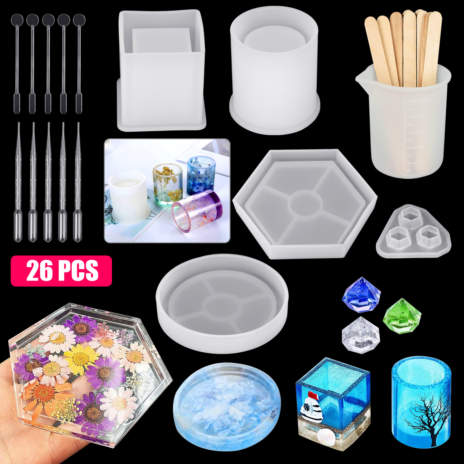 Silicone Resin Mold For DIY Jewelry Pendant Making Craf Handmade Tool Mould M3Y6 