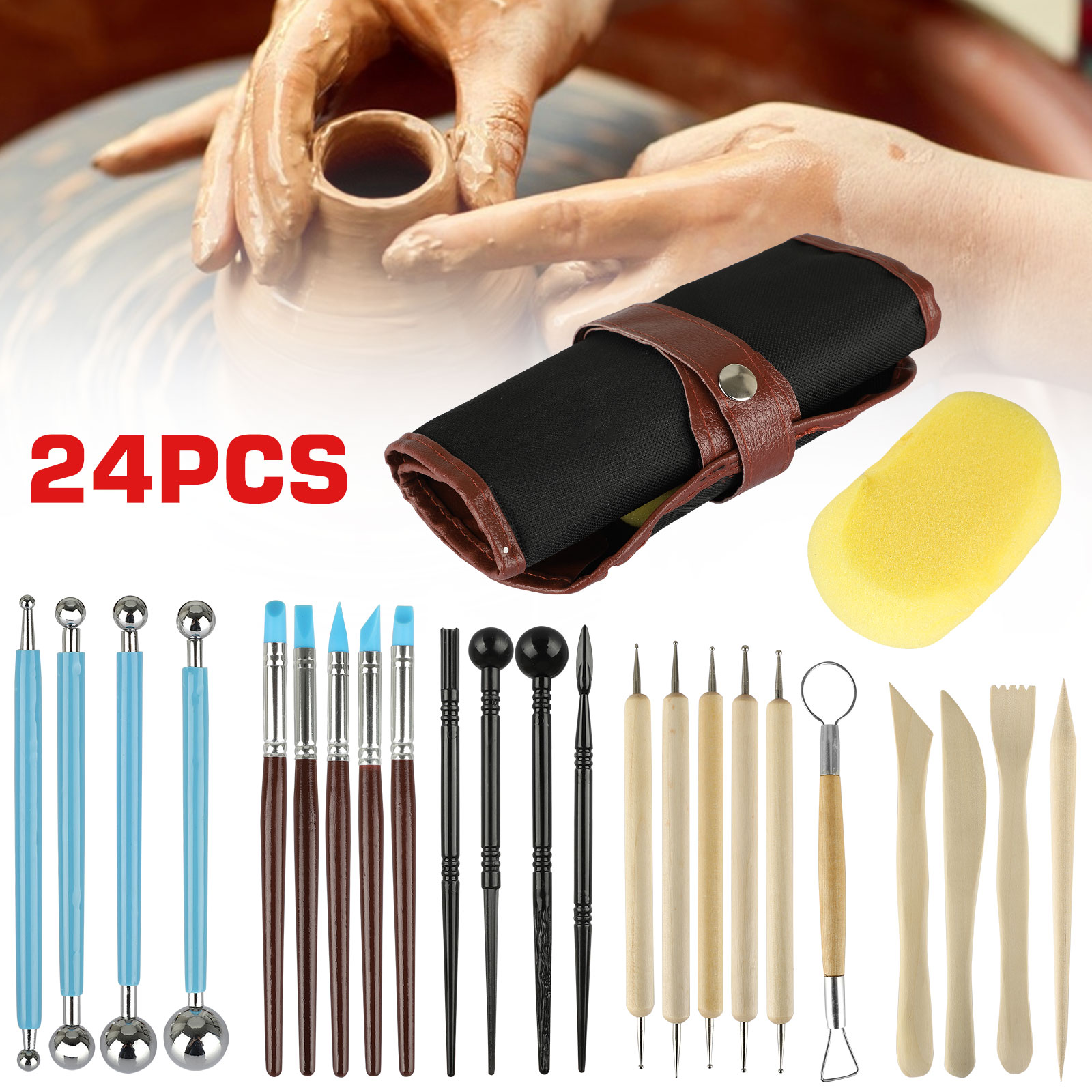 Pottery Sculpting Tools 22Pcs Ceramic Clay Carving Moulding Kit for