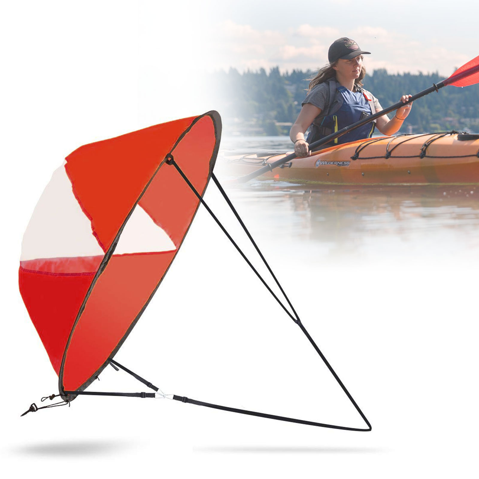 42" Portable Downwind Wind Paddle Instant Popup Board Sail Kayak Accessories 