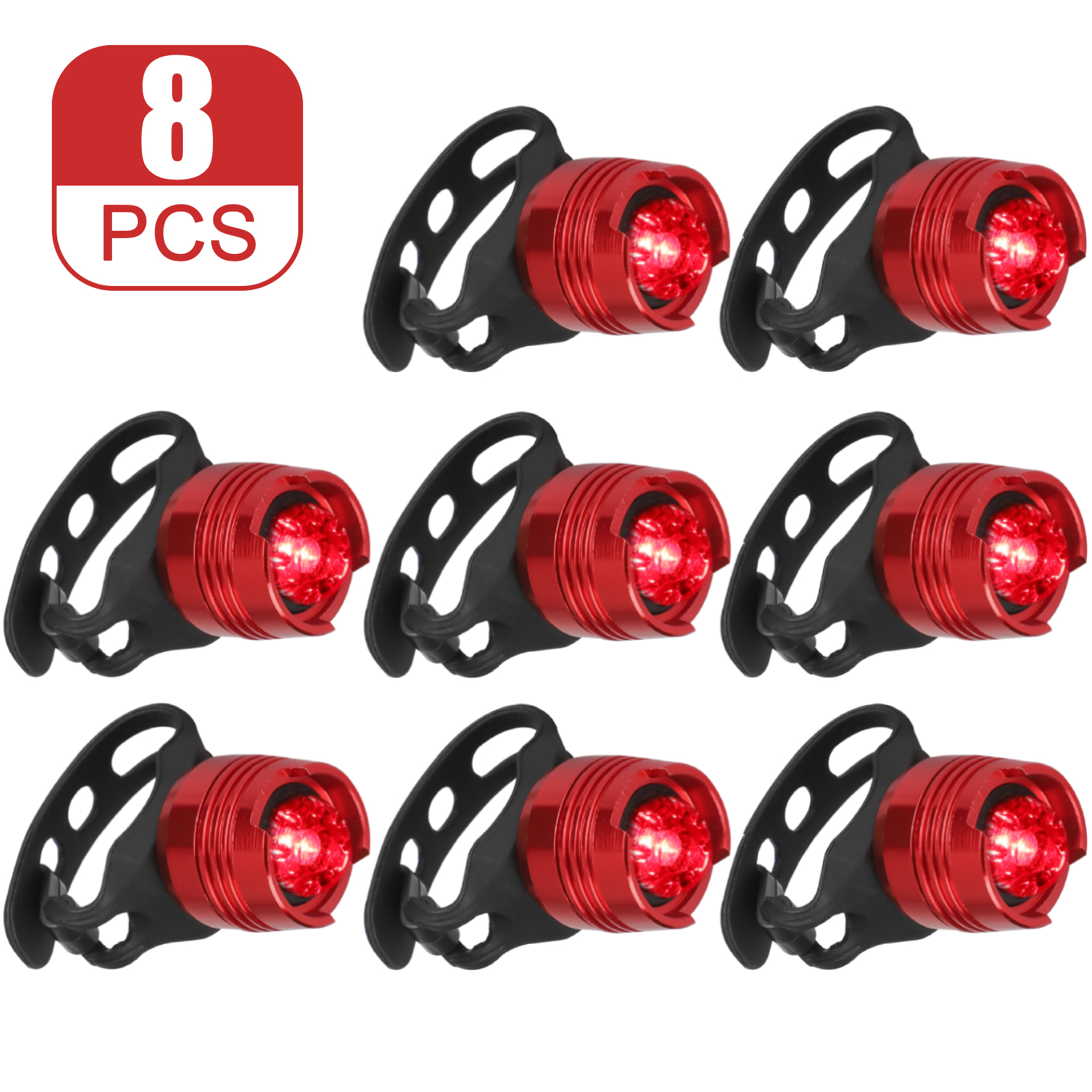 8/4/2x LED Bike Bicycle MTB Tail Light 3 Mode Safety Flashing Warning Rear Lamp