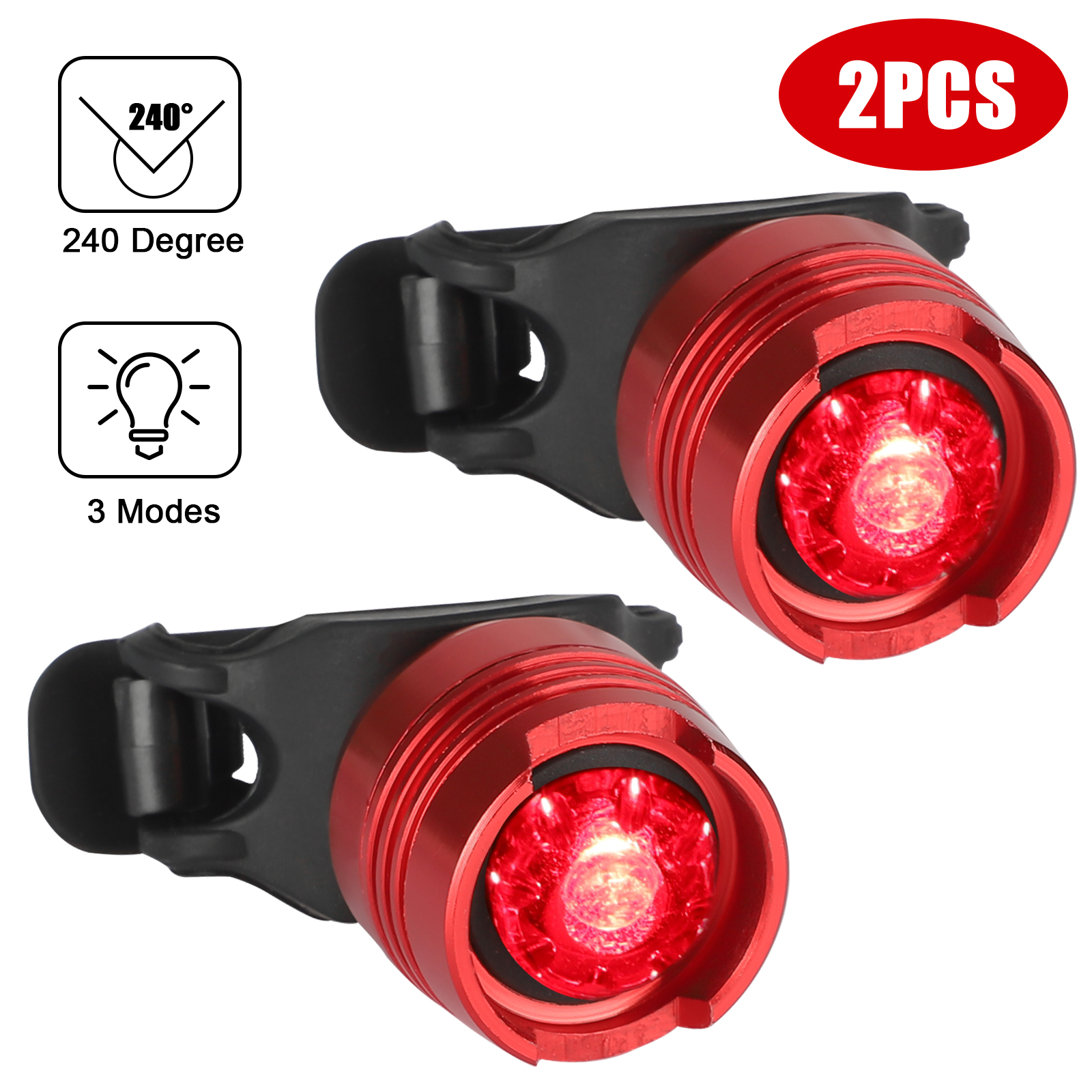 Bike Tail Light Bicycle LED 3 Mode Safety Rear Lamp Flashing Wraning