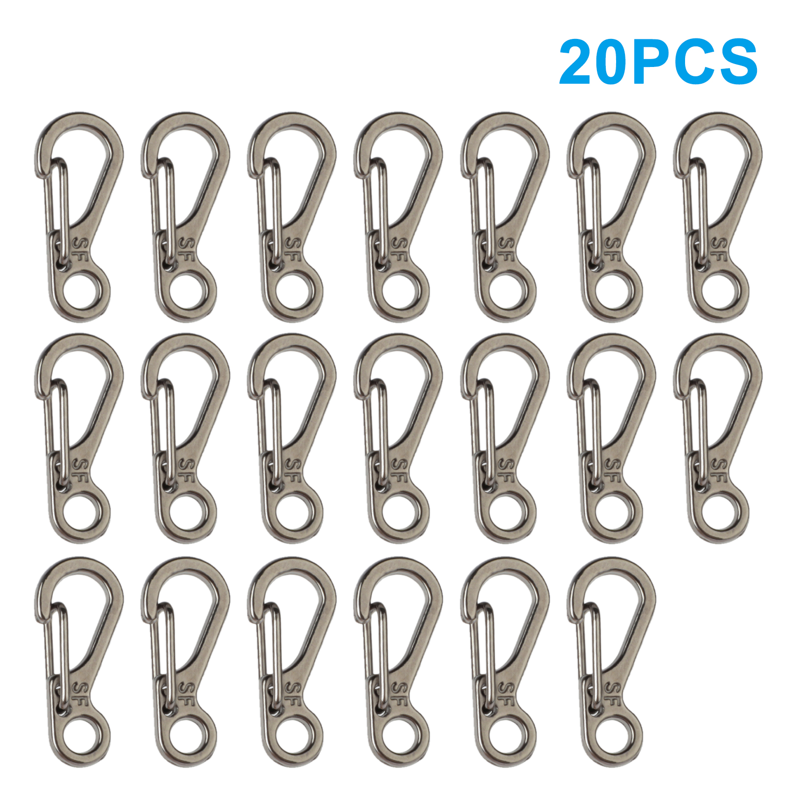 0.98" Round Spring Snap Hooks Clips Carabiners Gate O Ring Keyring Brass 