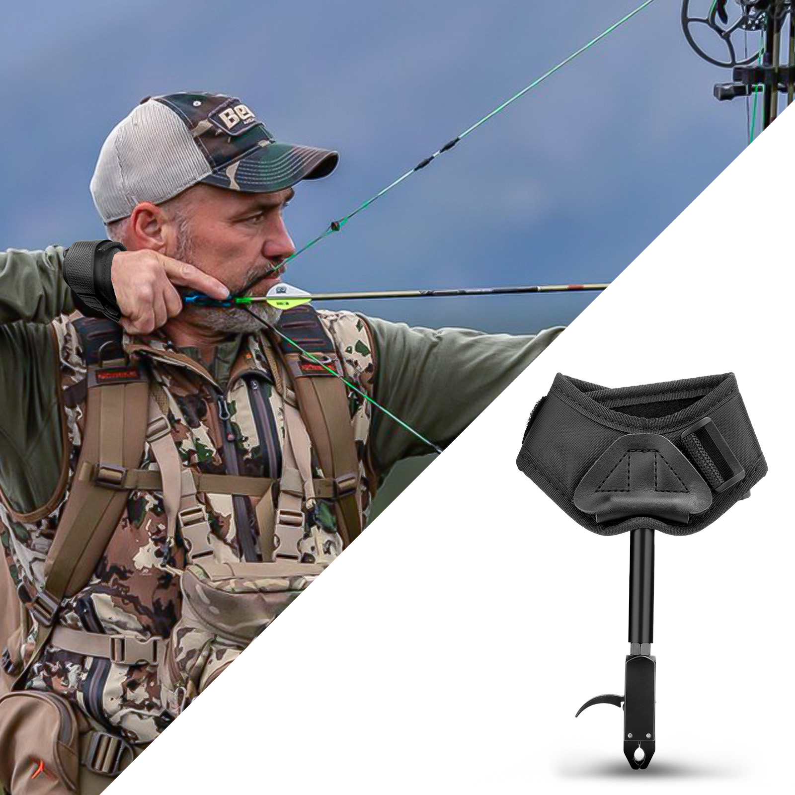 Archery Wrist Release Aid Trigger Adjustable Strap Caliper Compound Bow