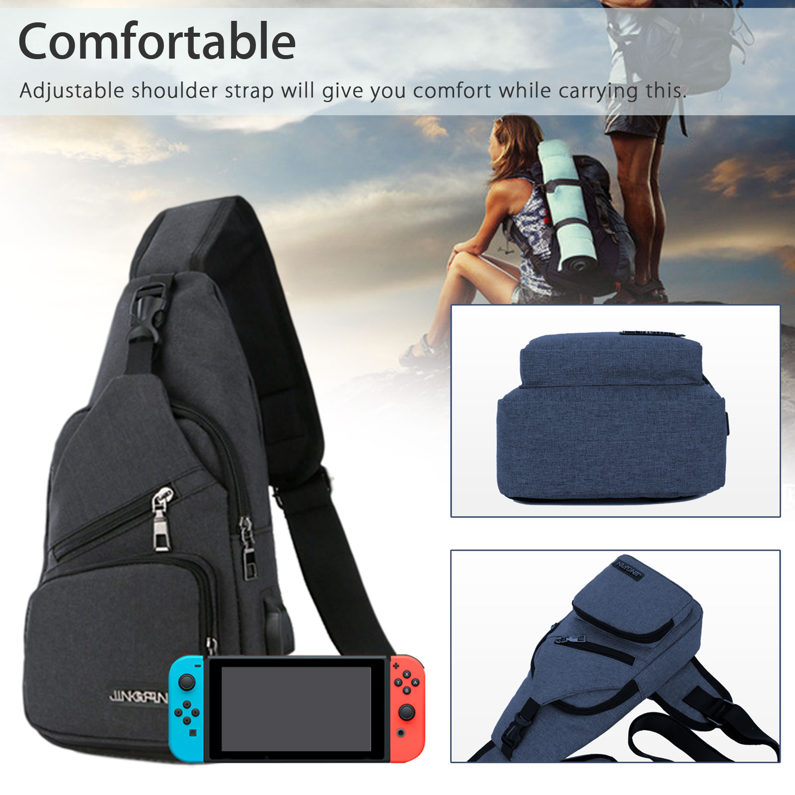 Backpack Crossbody Travel Bag For Nintendo Switch Console JoyCons