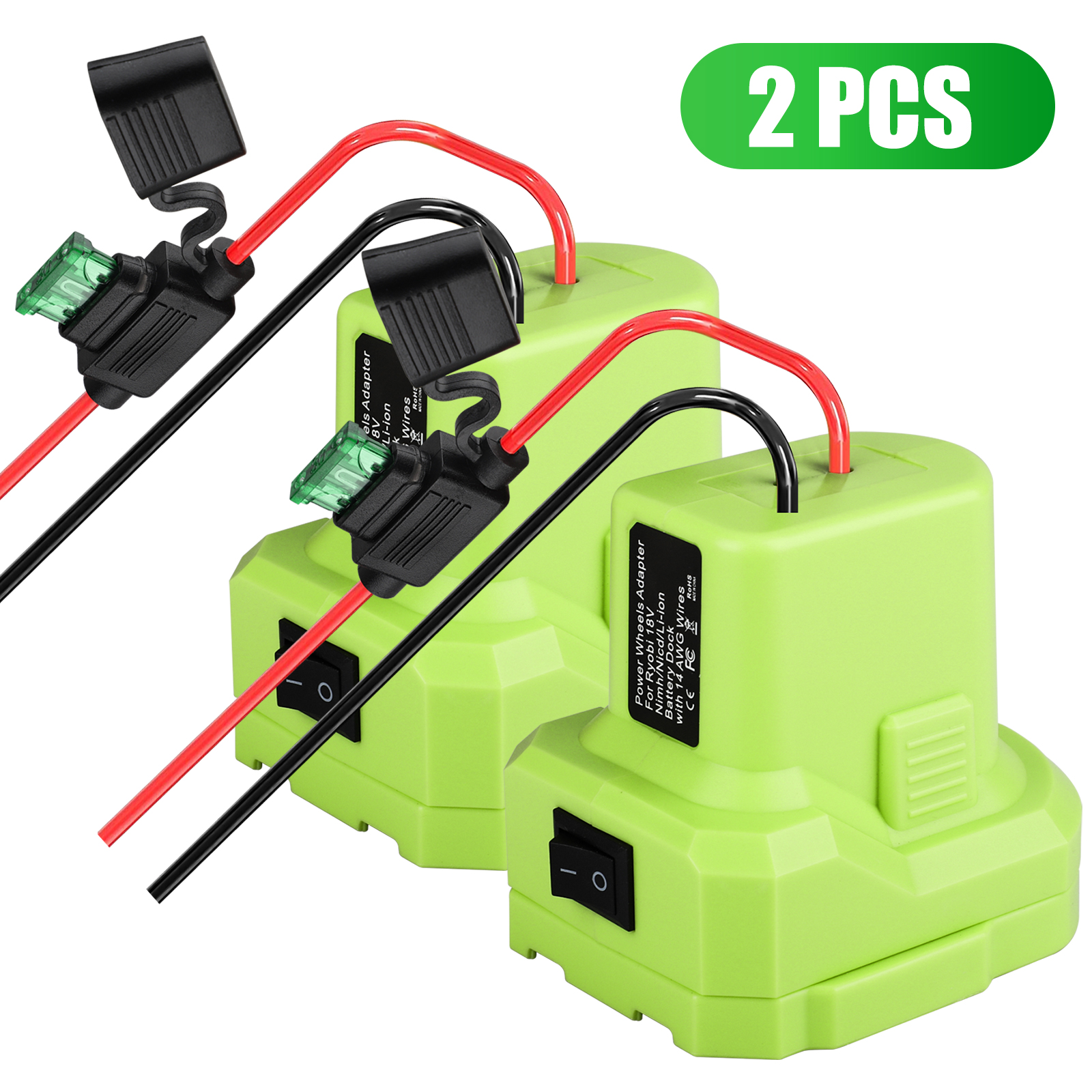 1/2X POWER WHEELS Battery Adapter DIY Converter w/Fuse for Ryobi 18V 14