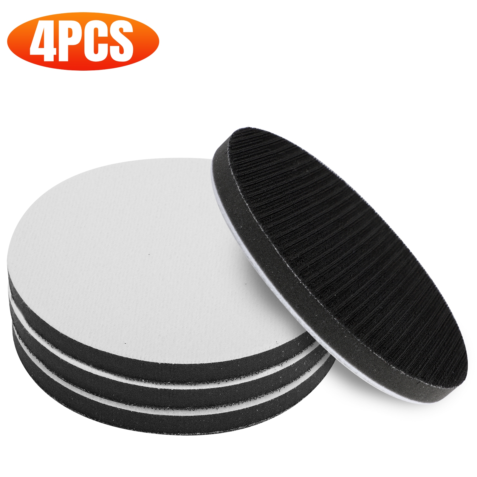 2/4x 6in Hook Loop Foam Cushion Interface Sanding Disc Sander Buffer Backing Pad
