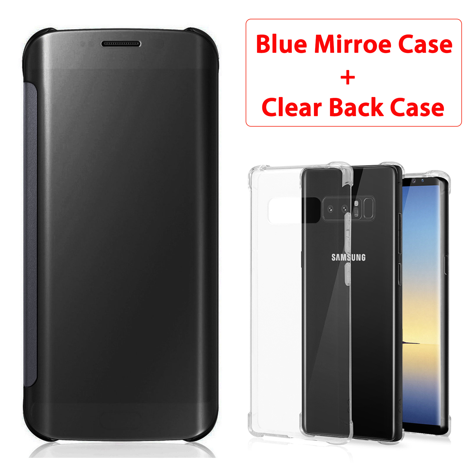 Luxury Mirror Clear View Slim Flip Case Hard Cover For Samsung Galaxy