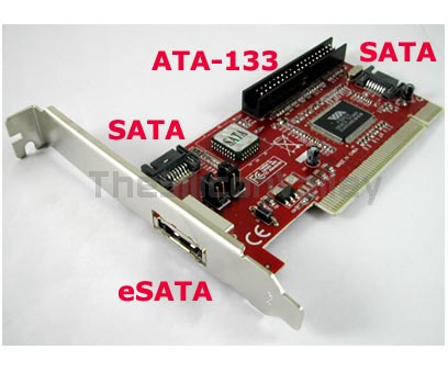 SATA Serial ATA+eSATA+ATA 133 PC PCI Controller Card  