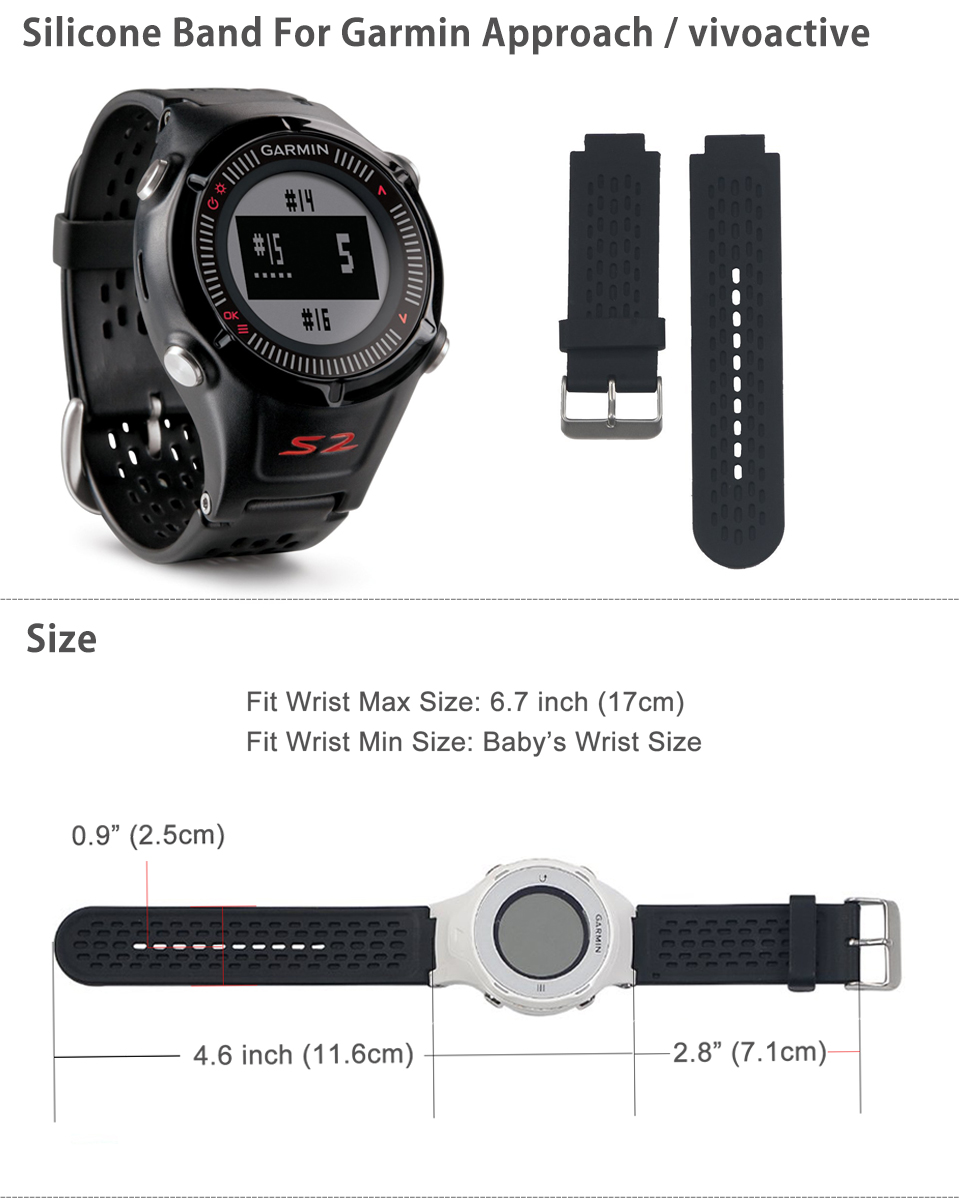 For Garmin Approach S2/S4 GPS Golf Watch/ Vivoactive Silicone Wrist